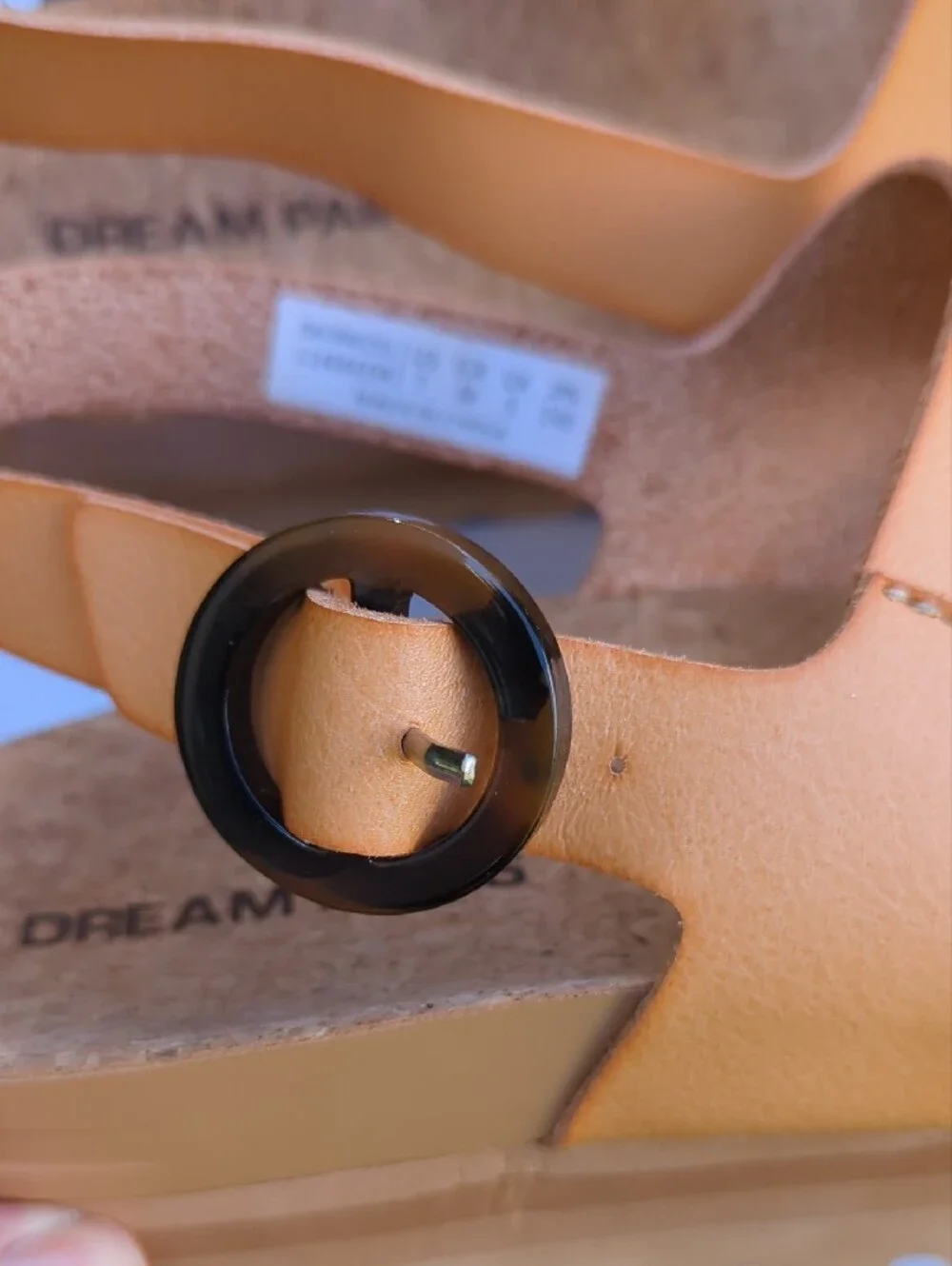 Dream Pairs Light Tan Double-Strap Cork Sandals